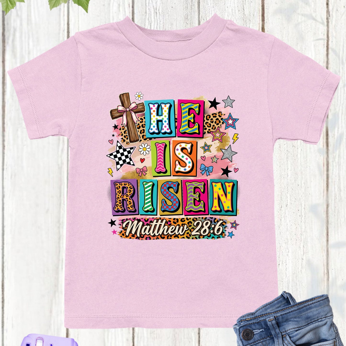 He is Risen Easter Girly Coquette Youth T Shirt