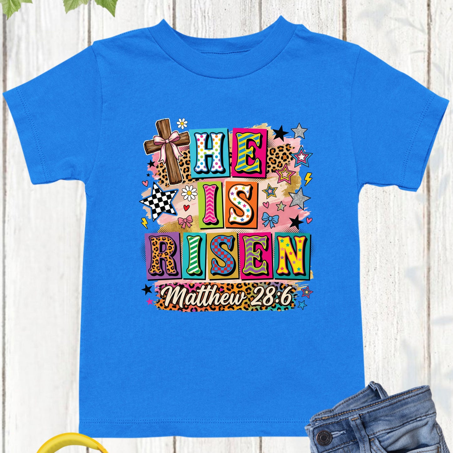 He is Risen Easter Girly Coquette Youth T Shirt