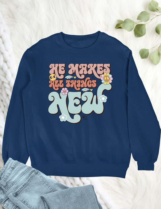 He Makes All Things New Vintage Christian Sweatshirt