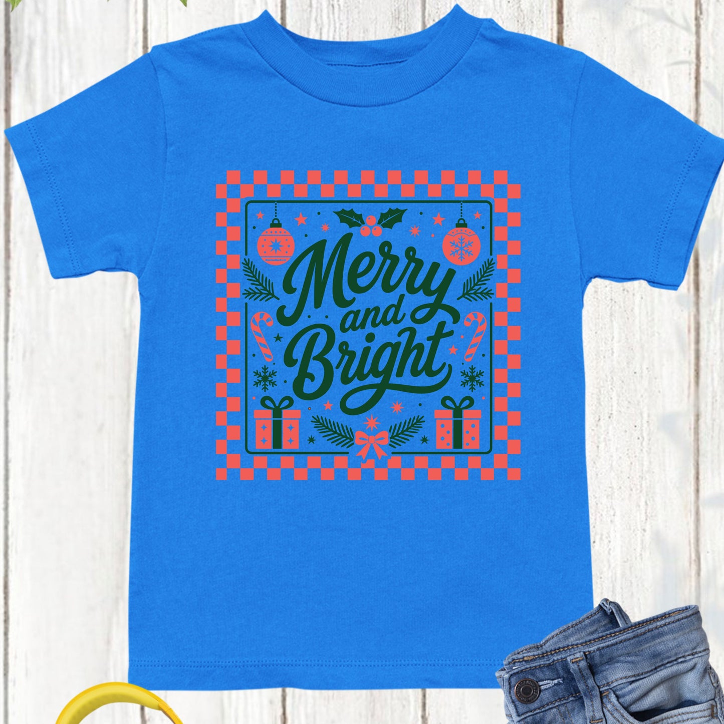 Merry And Bright Christian Kids Faith religious T Shirt