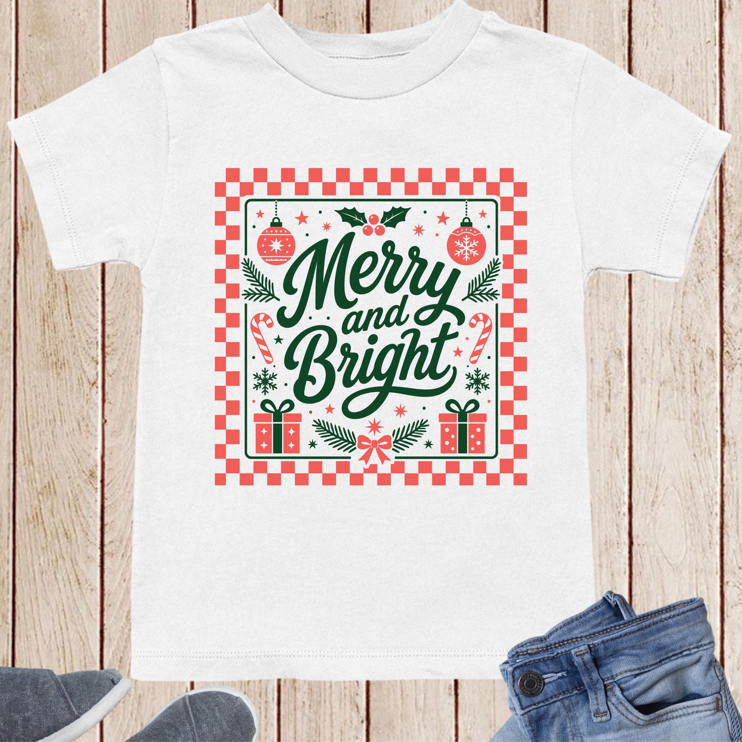 Merry And Bright Christian Kids Faith religious T Shirt