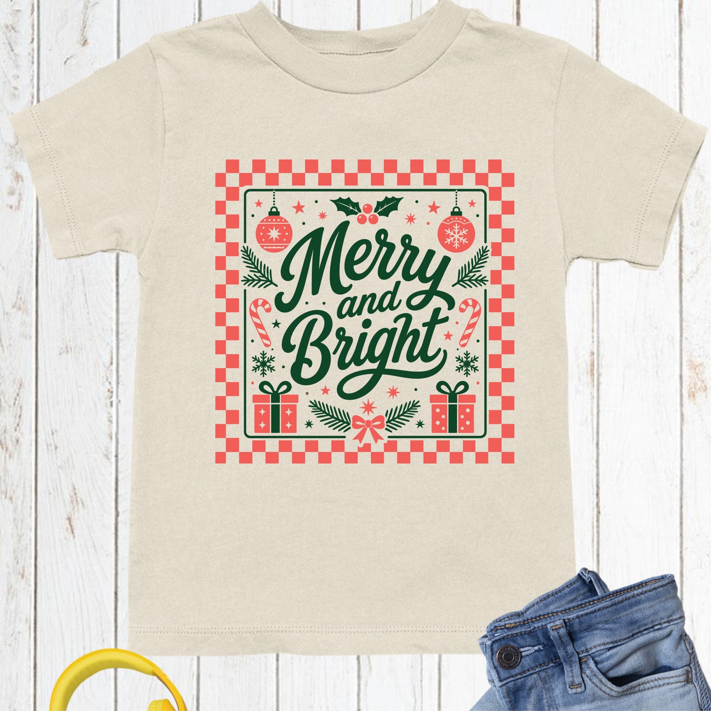 Merry And Bright Christian Kids Faith religious T Shirt