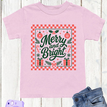 Merry And Bright Christian Kids Faith religious T Shirt