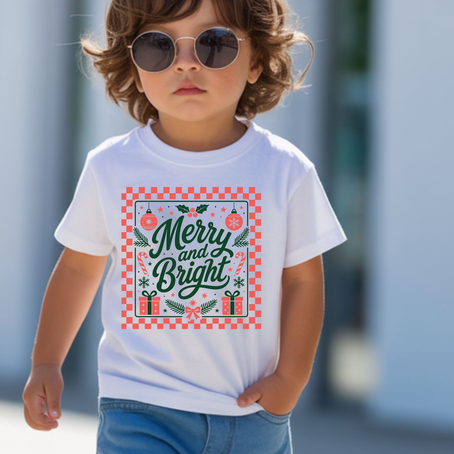 Merry And Bright Christian Kids Faith religious T Shirt