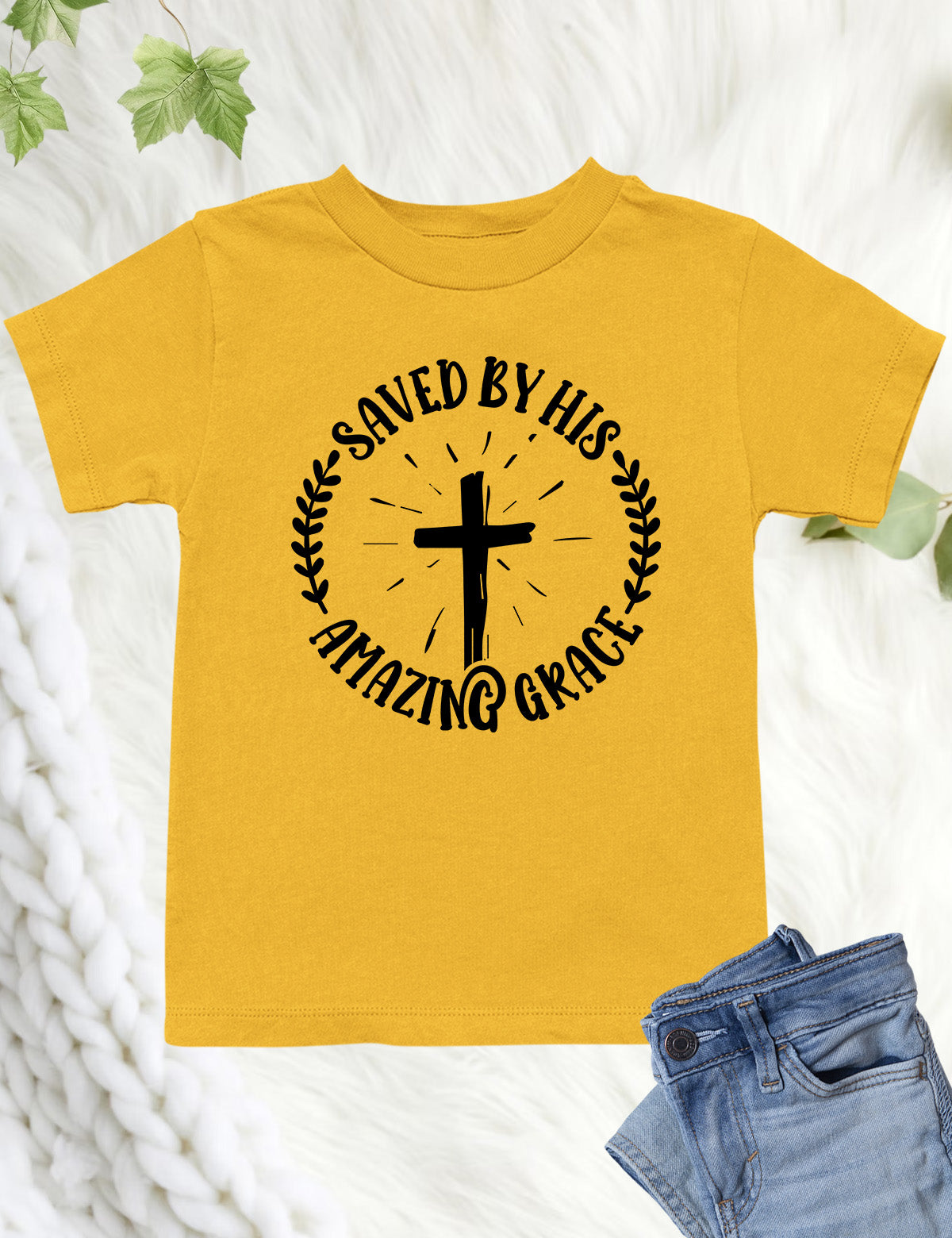 Saved By His Amazing Grace Kids Shirts