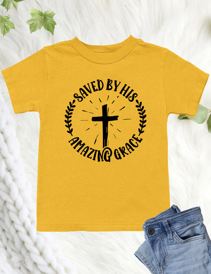Saved By His Amazing Grace Kids Shirts