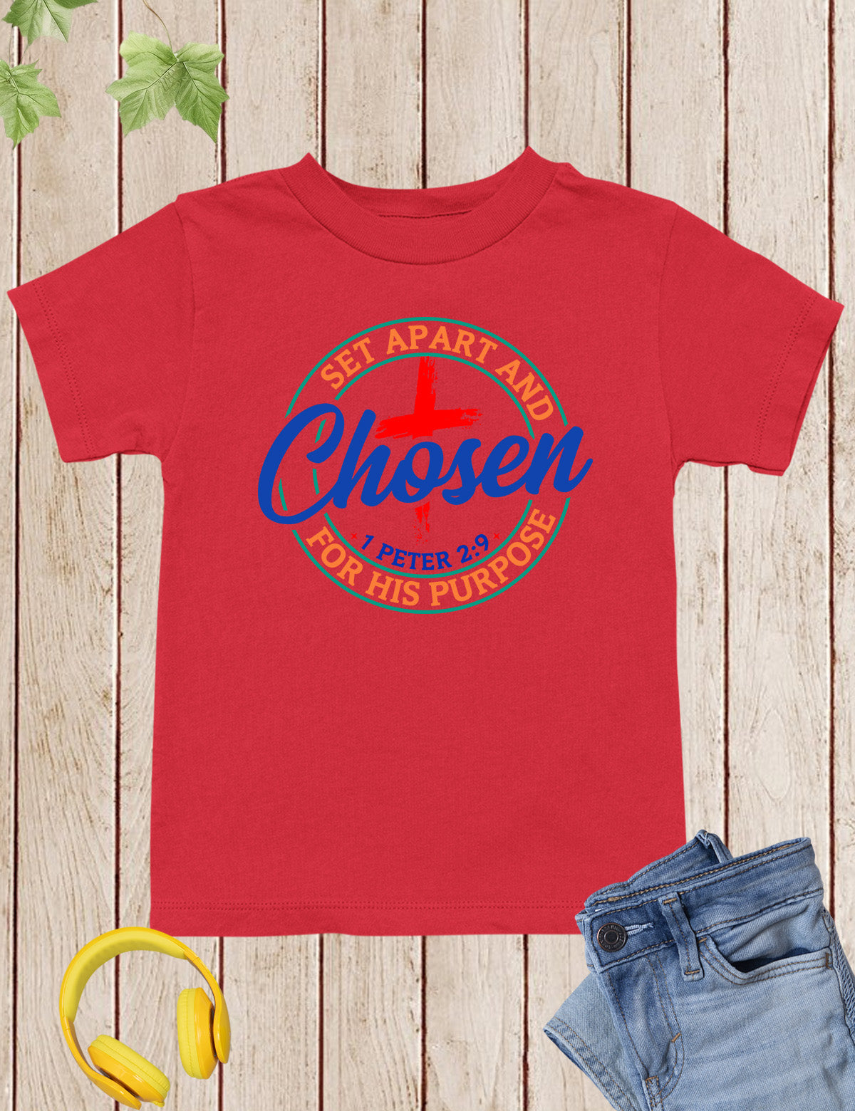 Set Apart & Chosen For His Purpose Bible Verse Kids tees