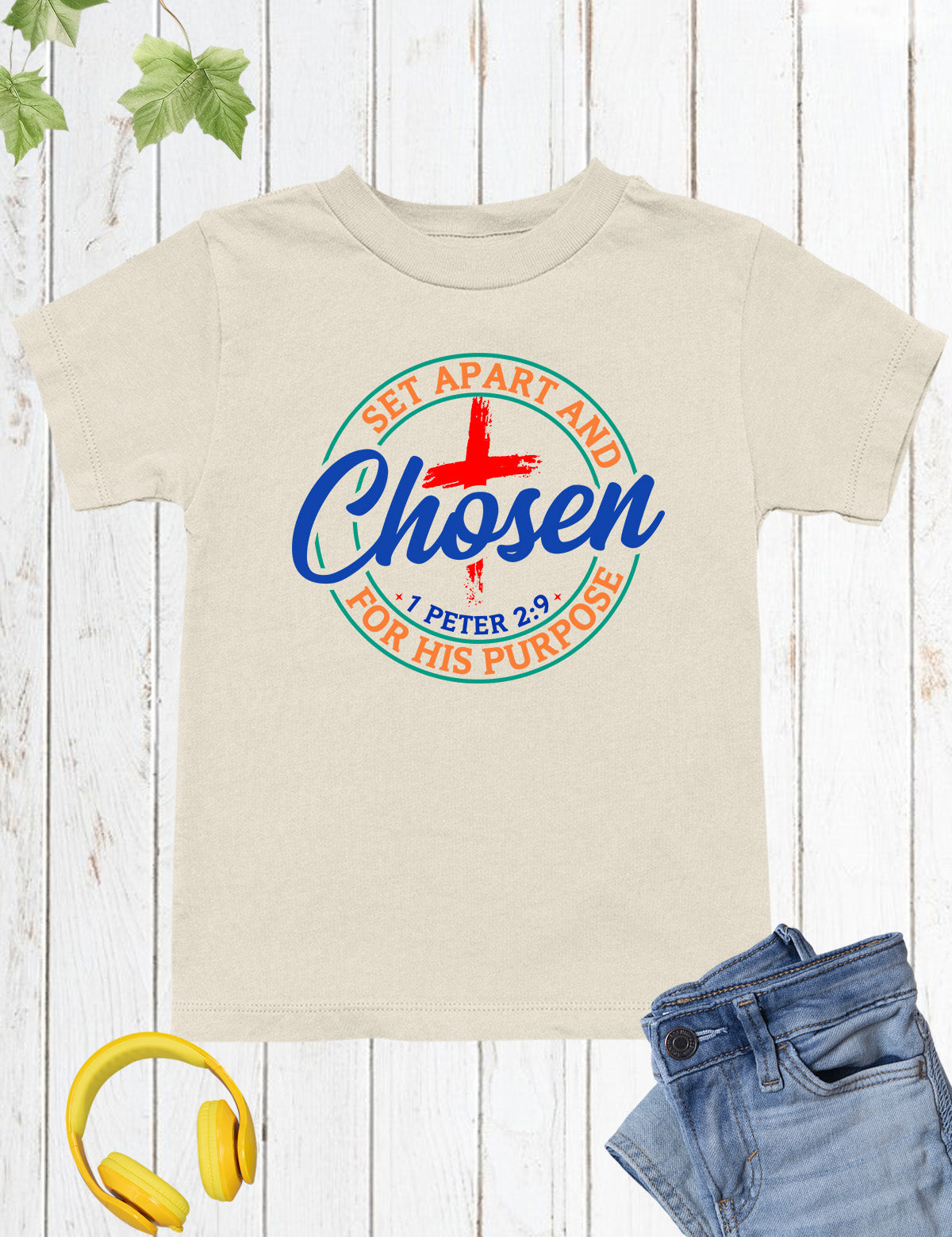Set Apart & Chosen For His Purpose Bible Verse Kids tees