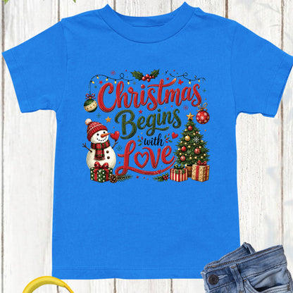 Christian Christmas Begins With Love T Shirts