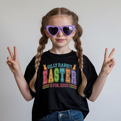 Silly Rabbit Easter is for Jesus Childrens T shirt