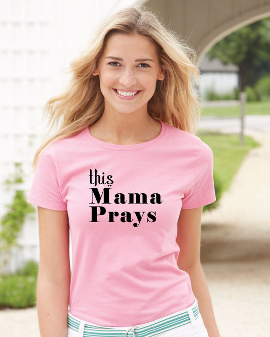 This Mama Prays Christian Inspirational Bible Verse Faith T Shirt