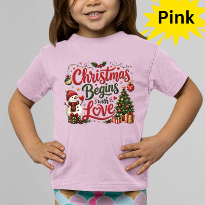 Christian Christmas Begins With Love T Shirts