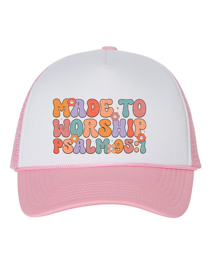 Made to Worship Bible Verse Cap Trucker Hat