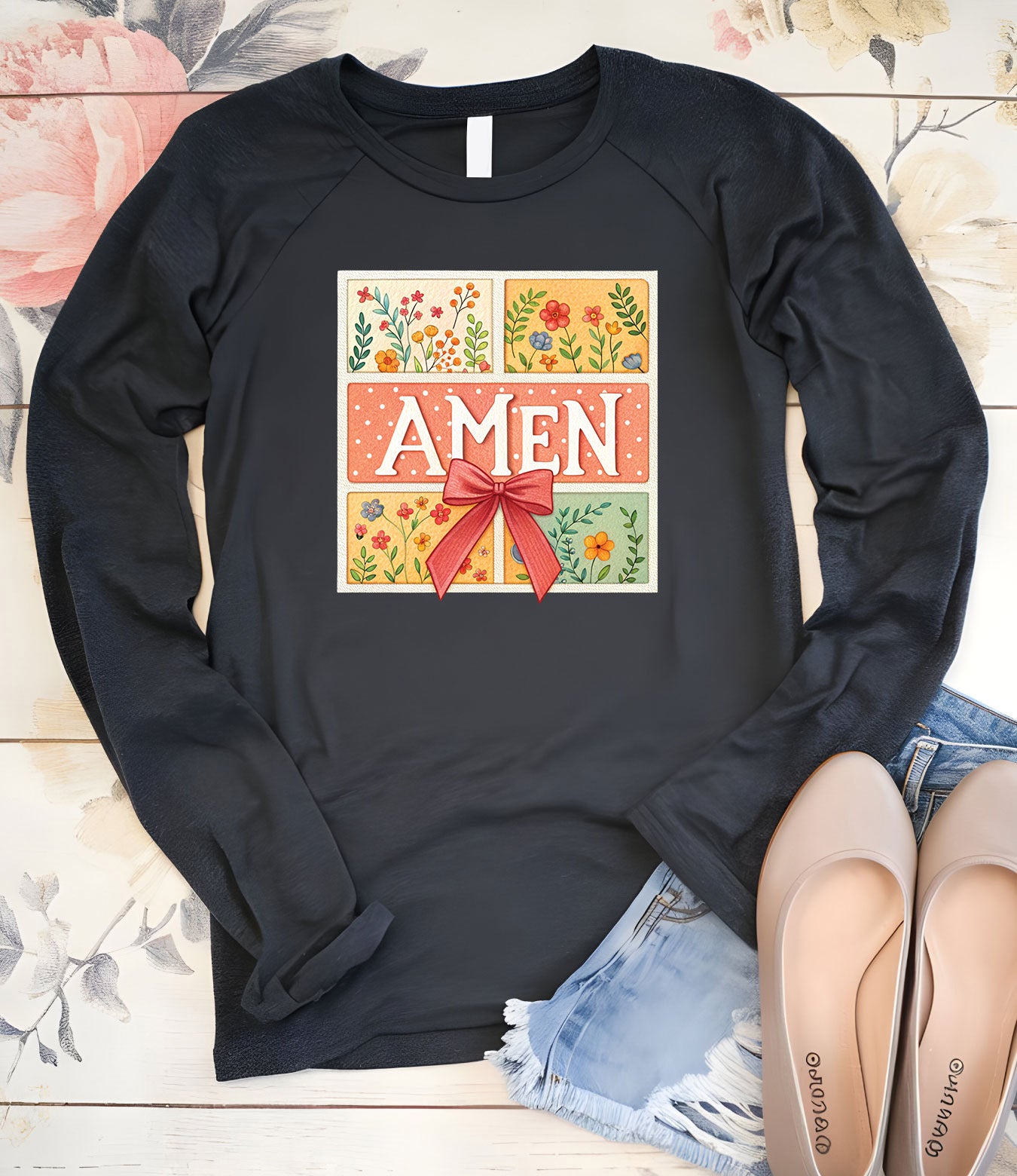 Amen Easter Womens Christian Long Sleeve T Shirts