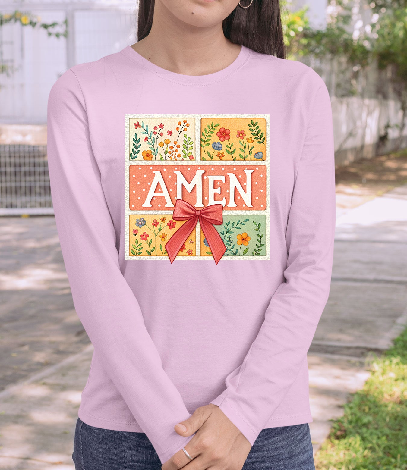Amen Easter Womens Christian Long Sleeve T Shirts