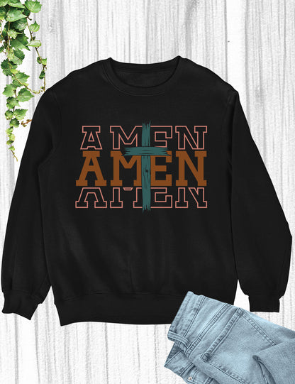 Amen Retro Religious Long Sleeve T Shirts