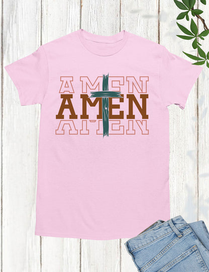 Amen Retro Religious Long Sleeve T Shirts
