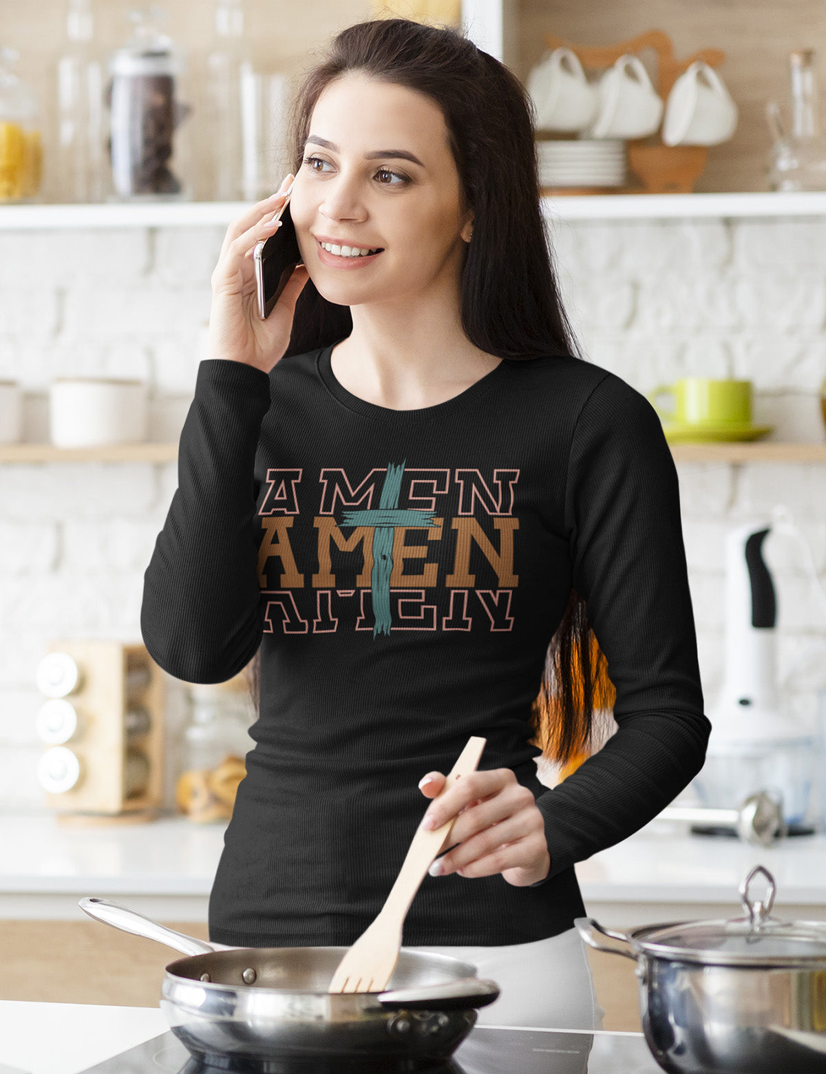 Amen Retro Religious Long Sleeve T Shirts