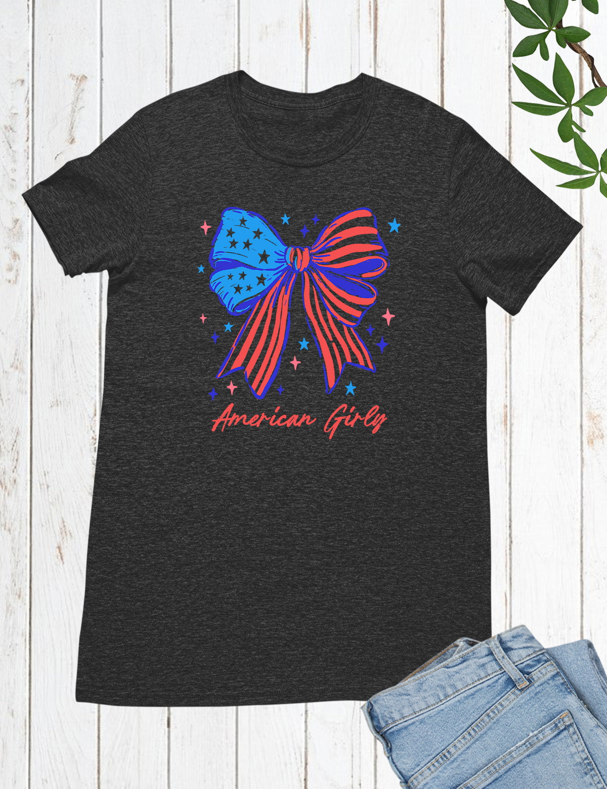 American Girly Coquette 4th of July Kids Shirt