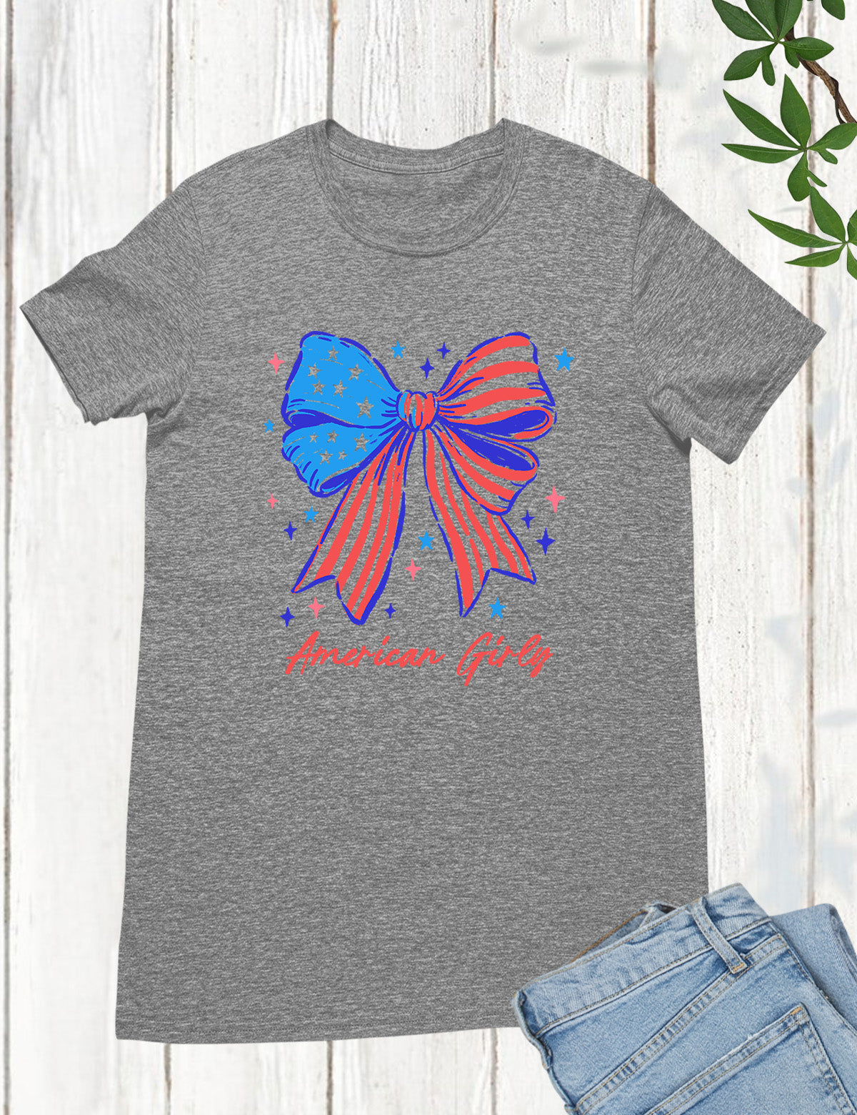 American Girly Coquette 4th of July Kids Shirt