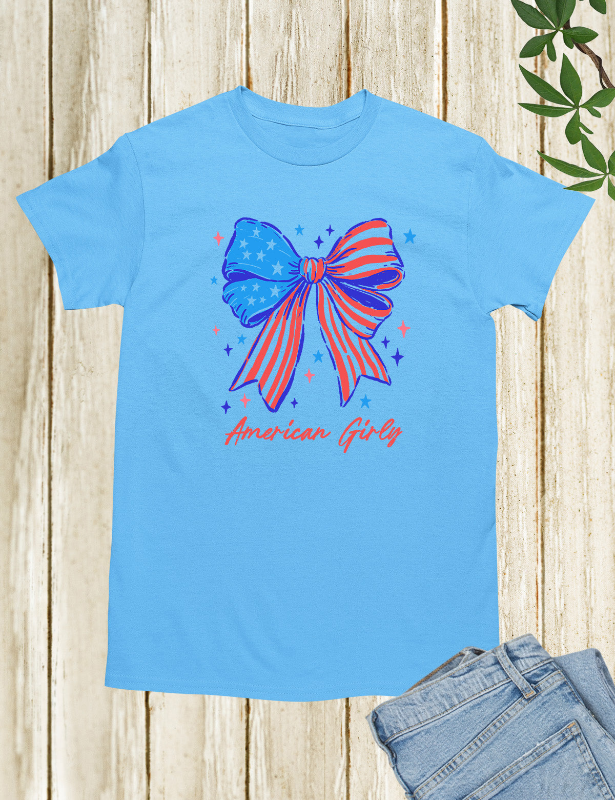 American Girly Coquette 4th of July Kids Shirt