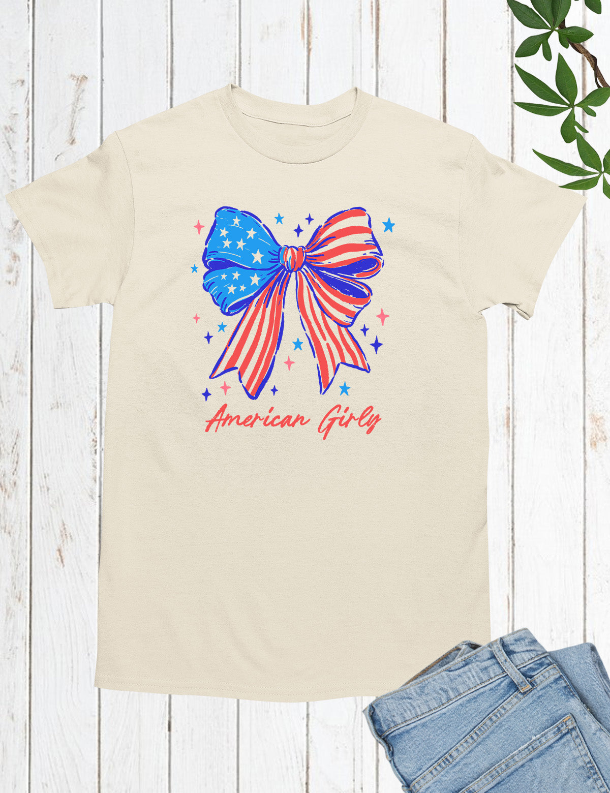 American Girly Coquette 4th of July Kids Shirt