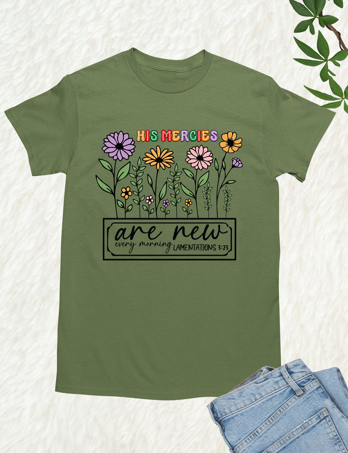 His Mercies are New Every Morning Christian Gift Tee