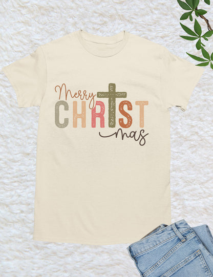 Merry Christmas Christian Retro T Shirt