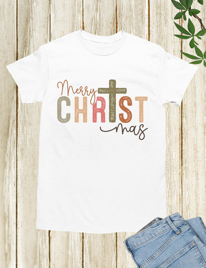 Merry Christmas Christian Retro T Shirt