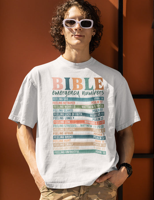 Bible Emergency Numbers Nutrition Facts T Shirt