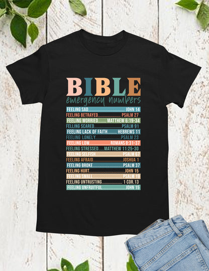Bible Emergency Numbers Nutrition Facts T Shirt