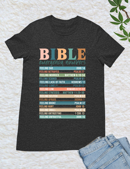 Bible Emergency Numbers Nutrition Facts T Shirt