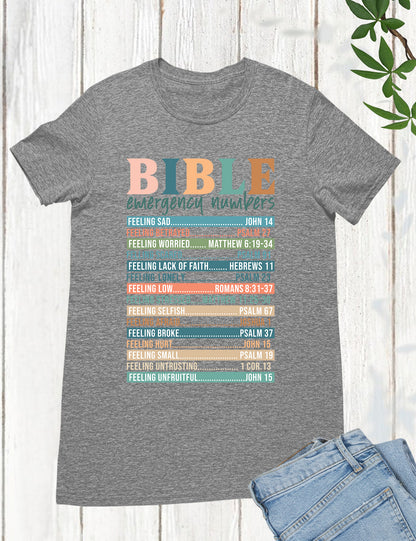 Bible Emergency Numbers Nutrition Facts T Shirt