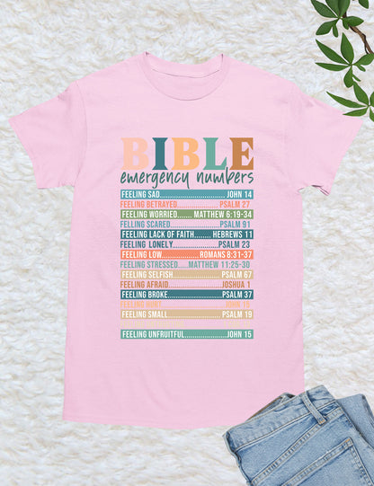 Bible Emergency Numbers Nutrition Facts T Shirt