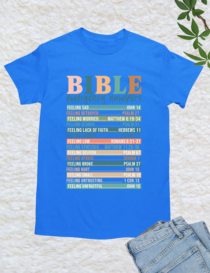 Bible Emergency Numbers Nutrition Facts T Shirt