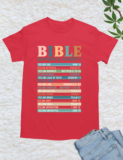 Bible Emergency Numbers Nutrition Facts T Shirt