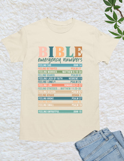 Bible Emergency Numbers Nutrition Facts T Shirt