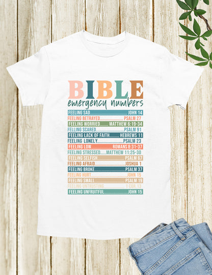 Bible Emergency Numbers Nutrition Facts T Shirt