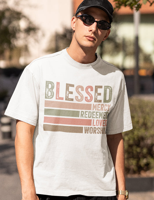 Blessed Mercy Redeemed Loved Worship Shirt