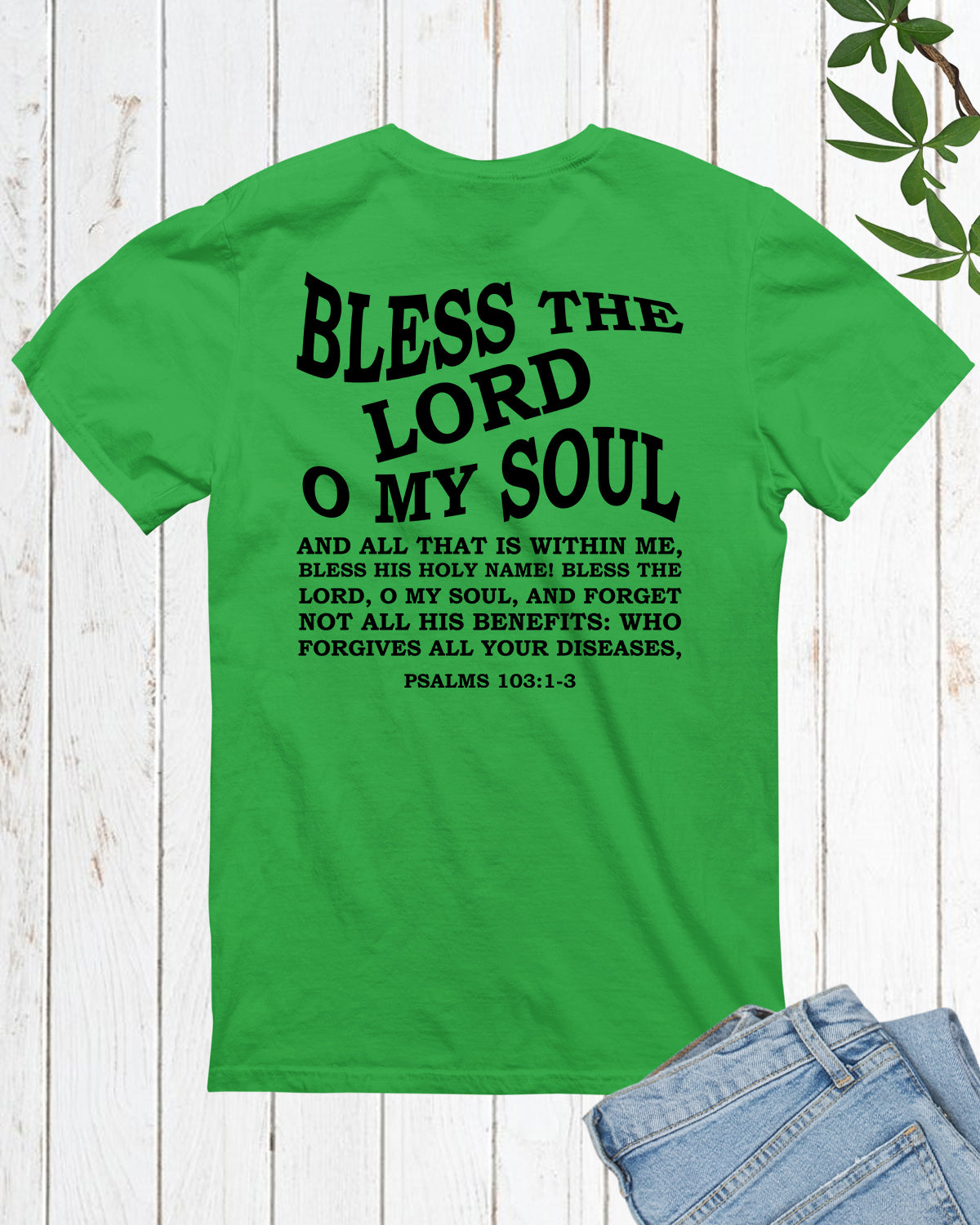 Bless the Lord Back Print Bible Verse T shirt