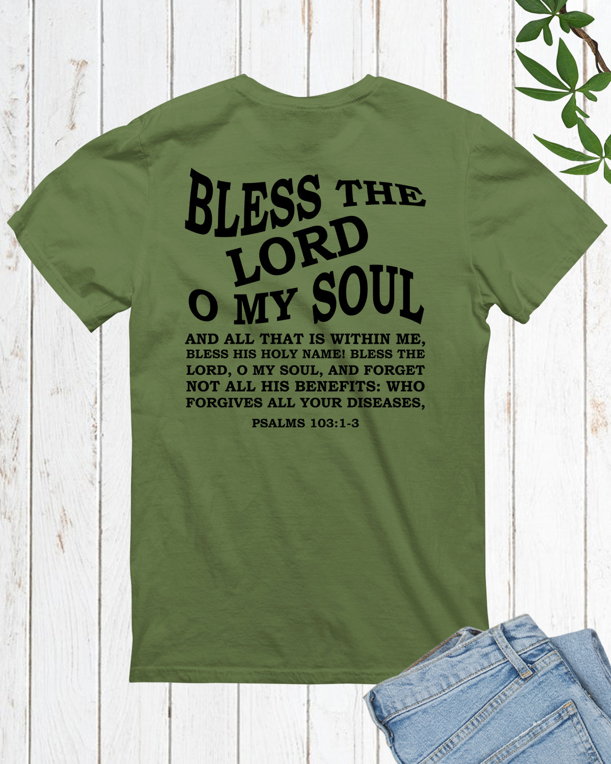 Bless the Lord Back Print Bible Verse T shirt