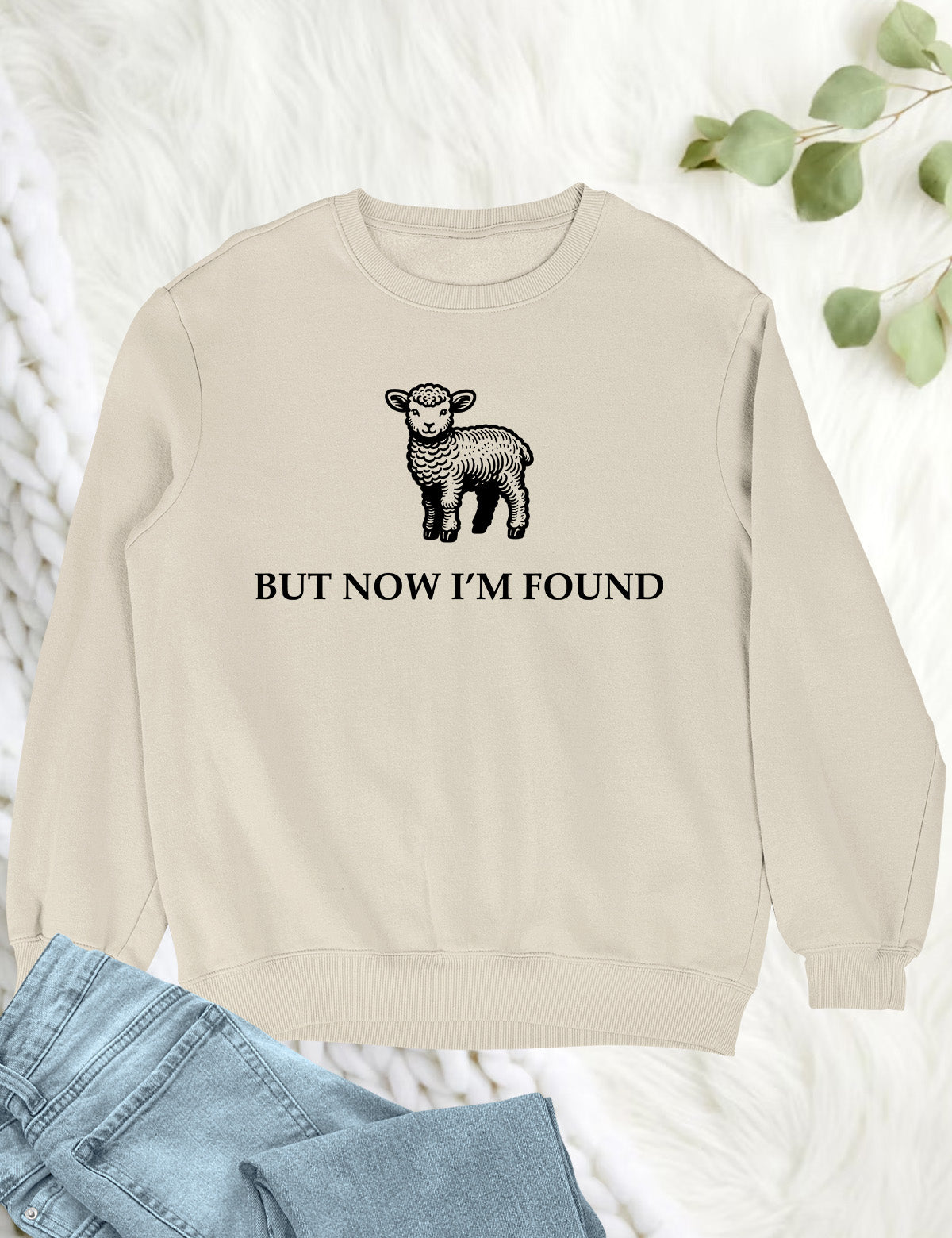 But Now I'm Found Christian Sweatshirt Retro Jesus Sweater