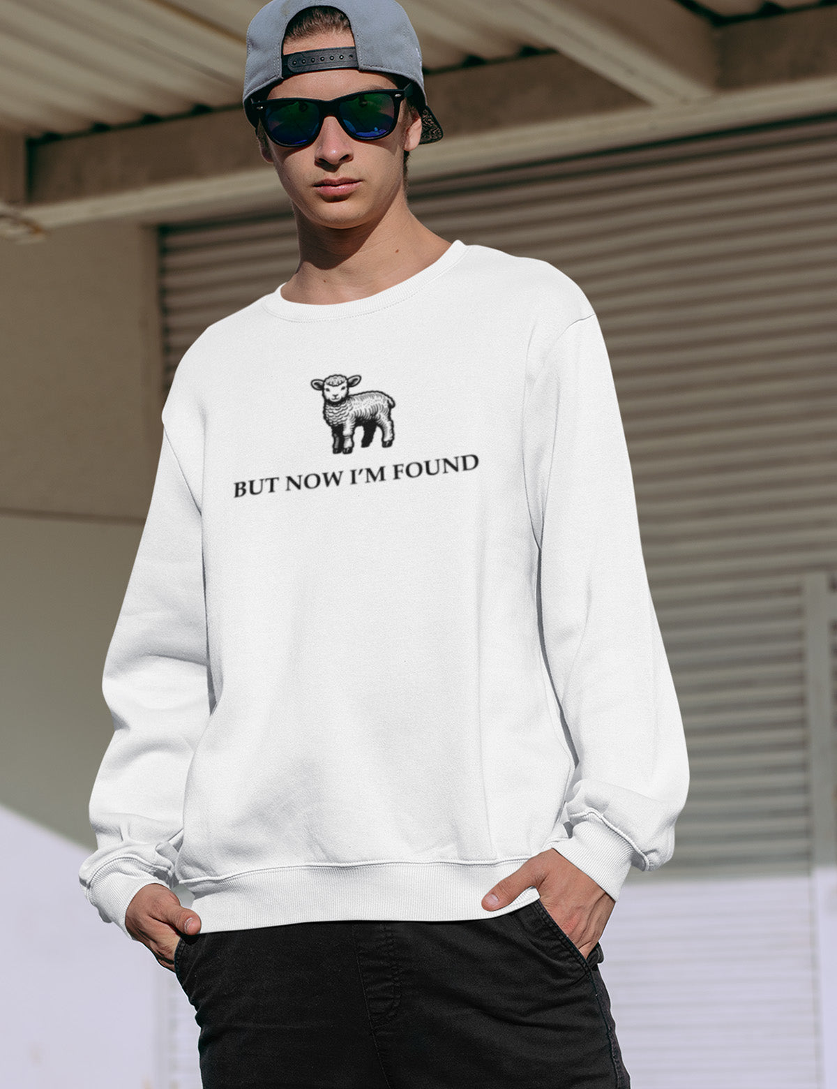 But Now I'm Found Christian Sweatshirt Retro Jesus Sweater