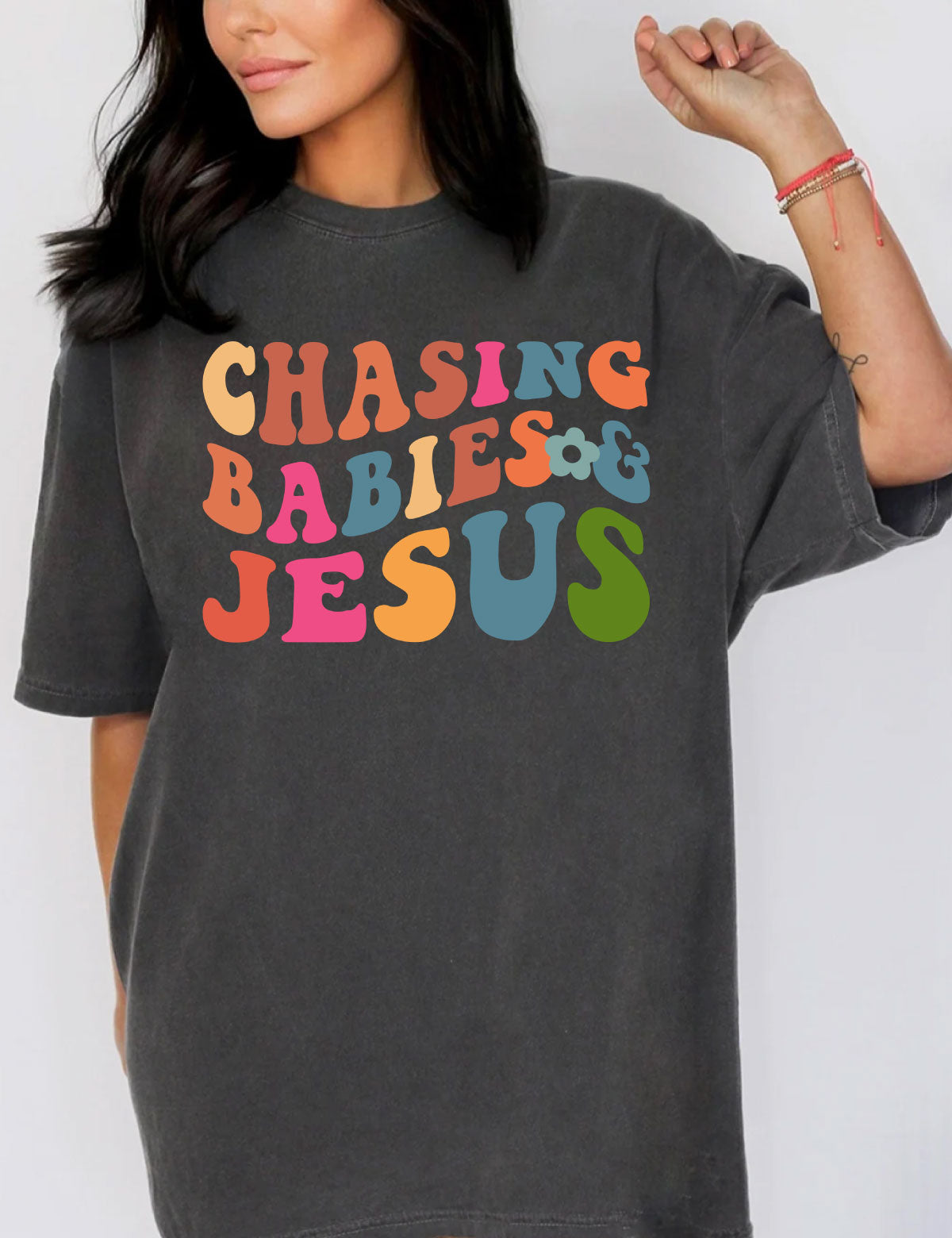 Chasing Babies and Jesus Funny Christian Mom Shirt