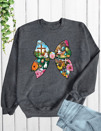 Christian Easter Coquette Bow Women's Long Sleeve T Shirts