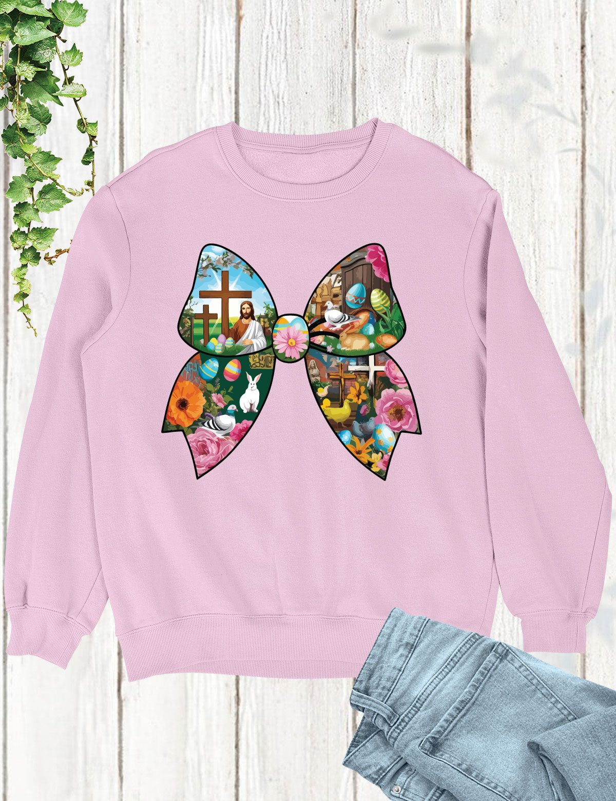 Christian Easter Coquette Bow Women's Long Sleeve T Shirts