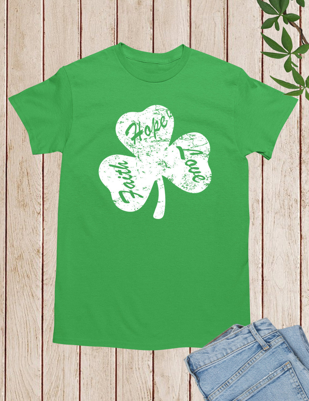 Christian Shamrock T Shirt - Green