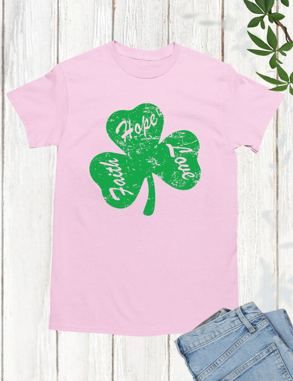 Christian Shamrock T Shirt - Pink