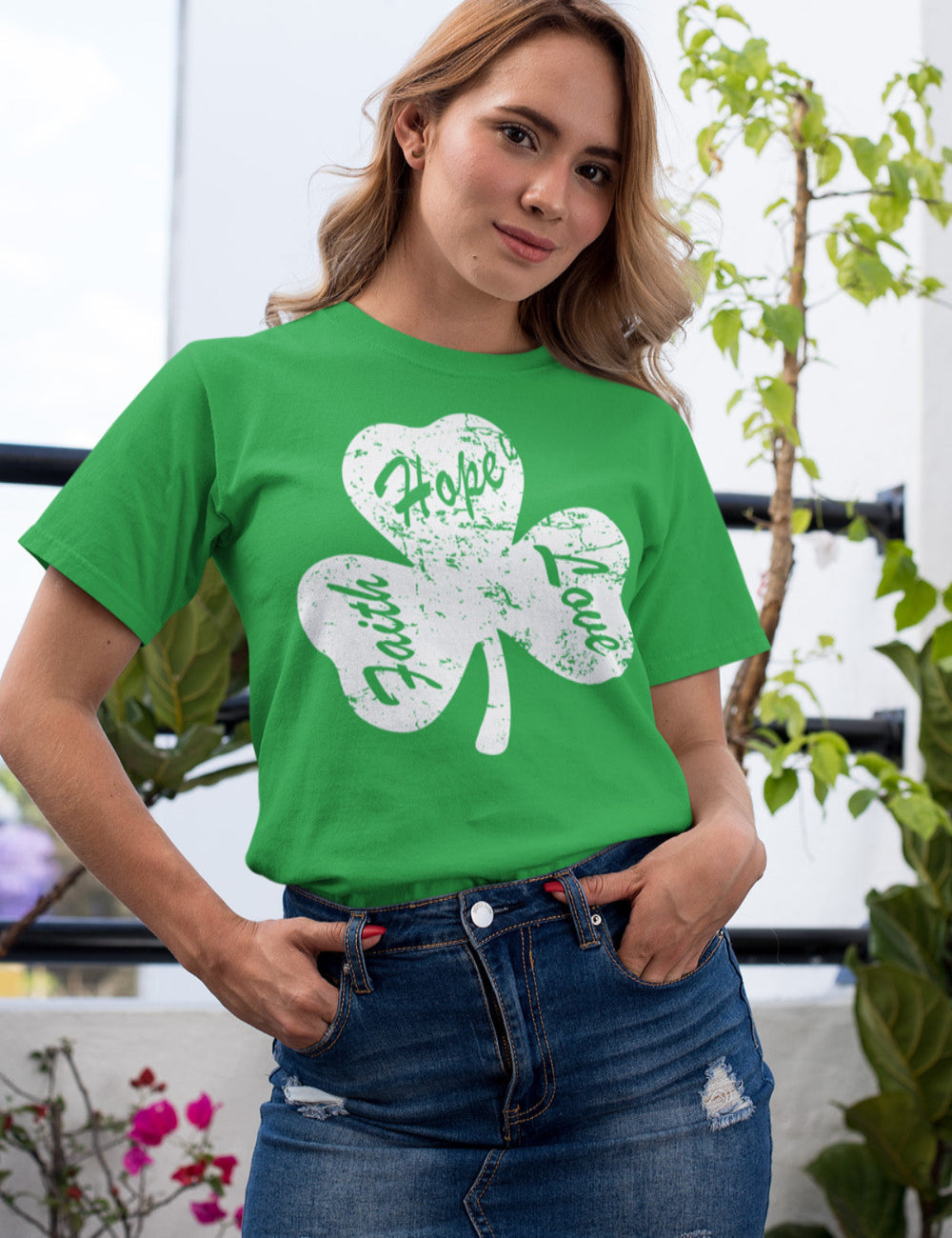 Christian Shamrock T Shirt - Green