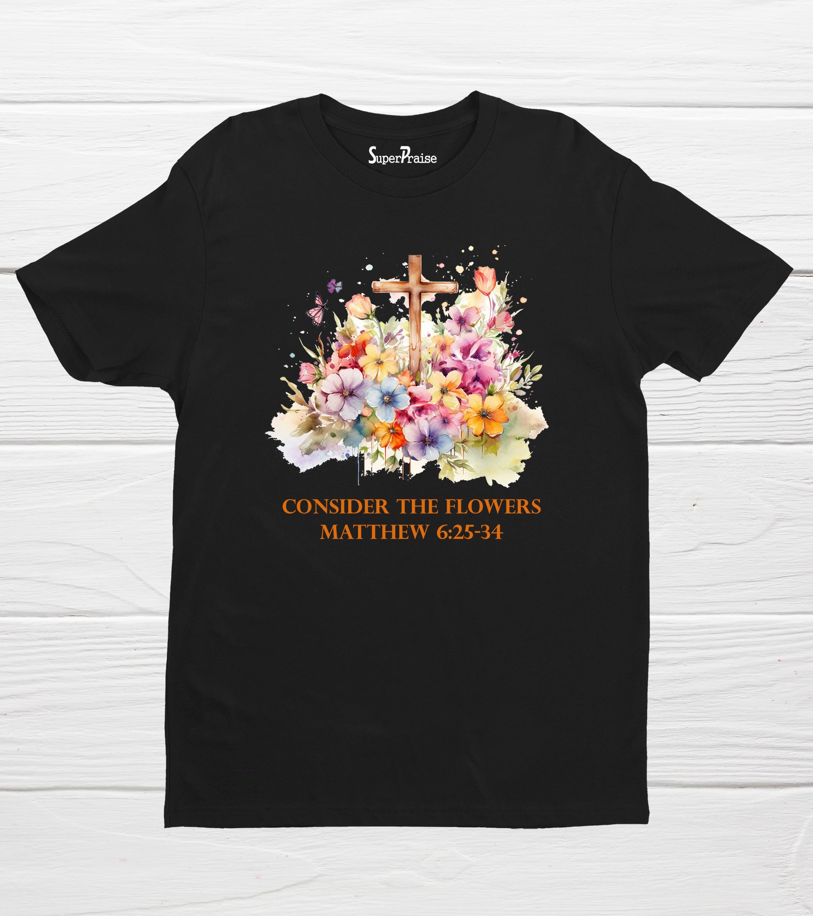 Consider the Flowers Women's Floral Christian T-shirt